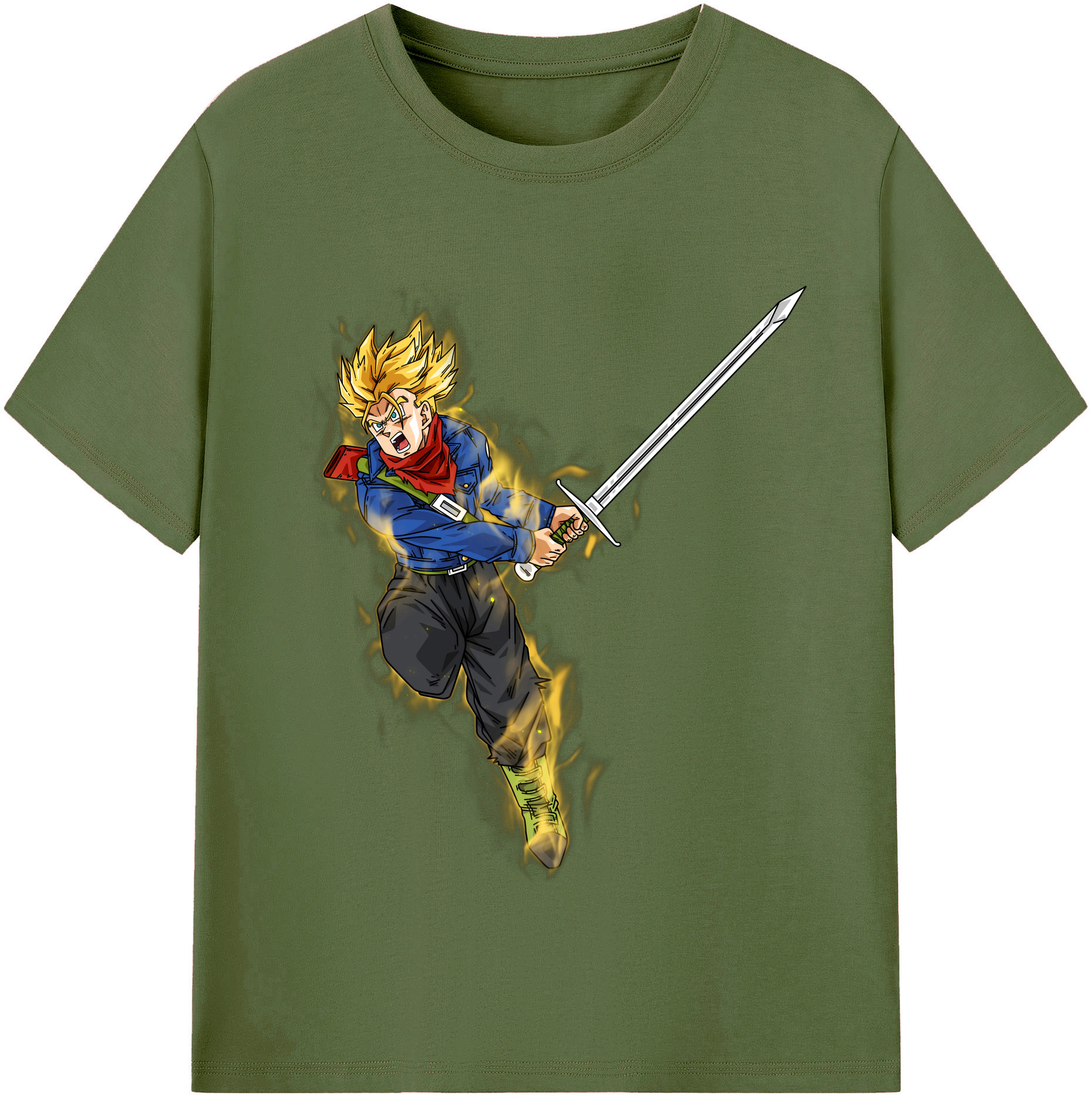 （画像用） ドラゴンボール トランクス（Torankusu）DRAGON BALL Trunks 綿100％半袖Tシャツ（フロントプリント）